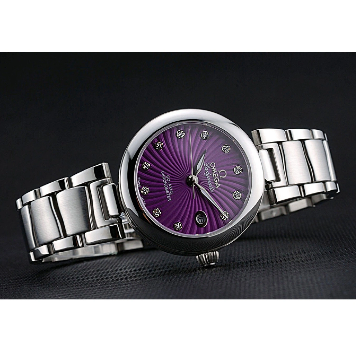 1015 Omega Ladymatic Purple Dial Stainless Steel Bracelet 622459